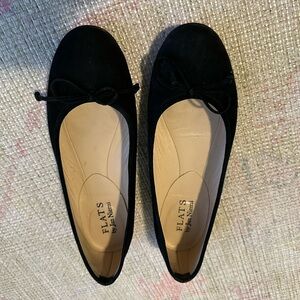 Black suede flats by Jan Niemi
